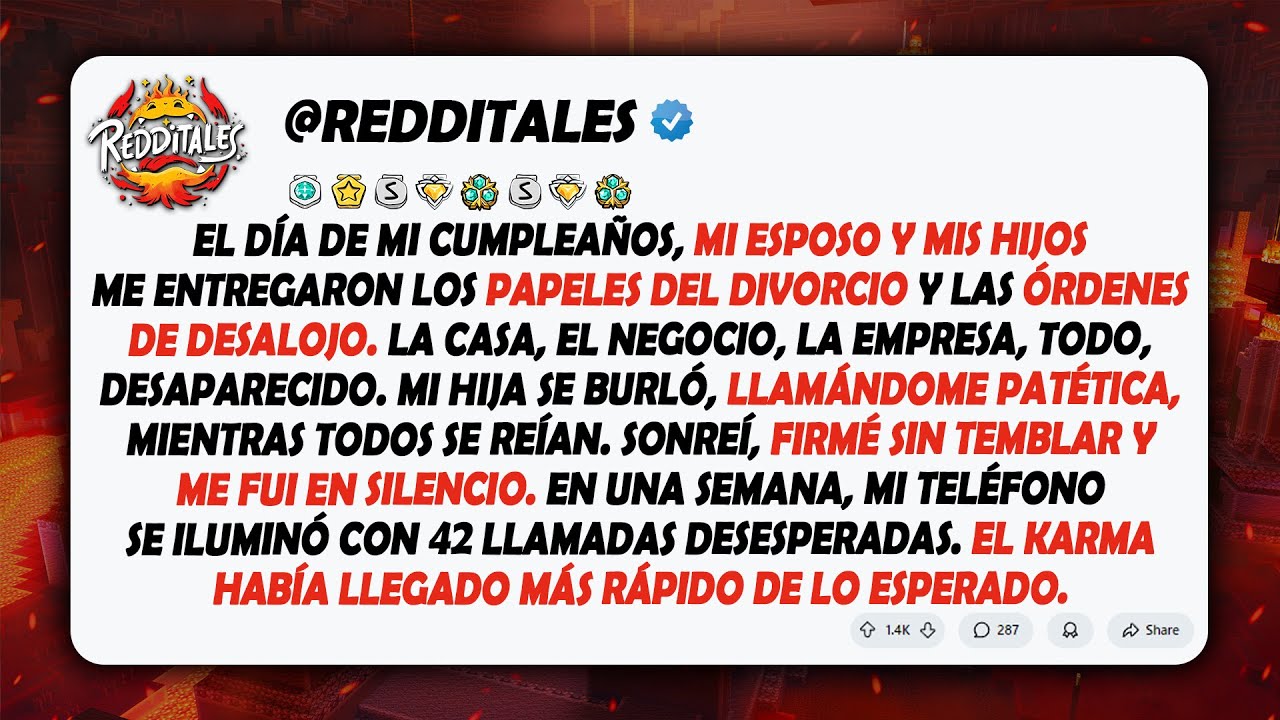 El día de mi cumpleaños, mi esposo y mis hijos me entregaron los papeles del divorcio y...