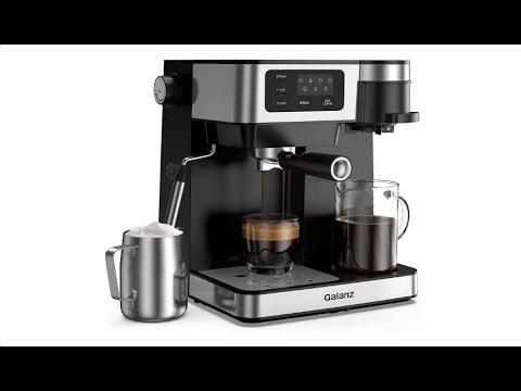 Galanz 2-in-1 Pump Espresso Machine & Single Serve Coffee Maker with Milk Frother, Latte, Cappuccino Machine, 1.2L Removable Water Tank, LED Display