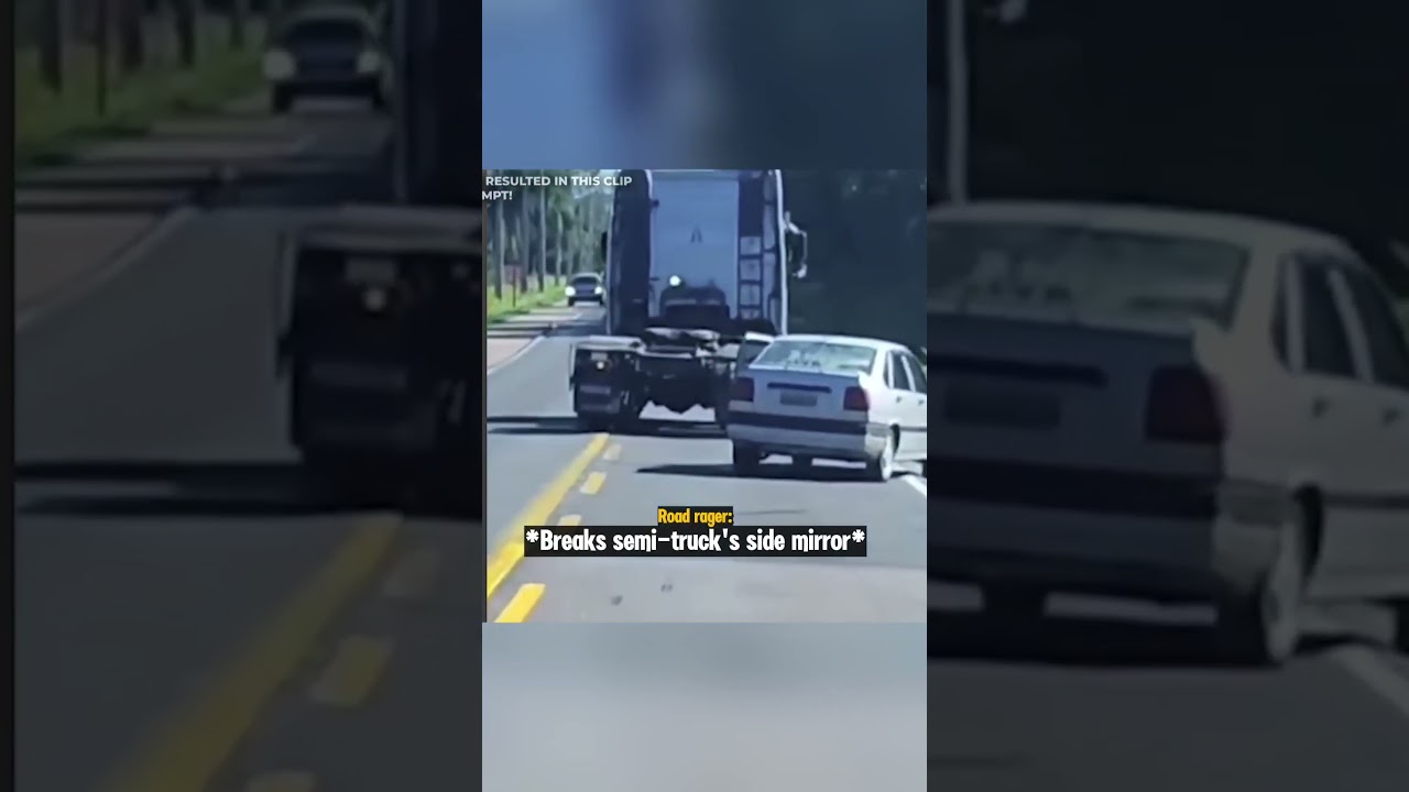 Road Raging Man Hits The Wrong Semi-Truck