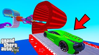 Franklin Tried Mega Curve Loops Parkour Ramp Challenge Gta 5 Shinchan And Chop