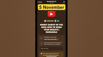 MemeFi youtube video code today 5 November | MemeFi YouTube video secret code today | #crypto
