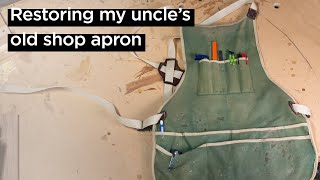 Restoring my uncle's shop apron // Leather & Sewing DIY