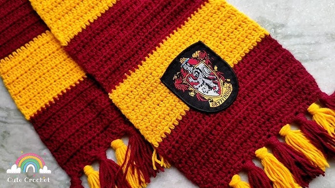 Bufanda gryffindor a crochet, Harry Potter