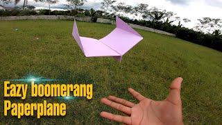 Pesawat kertas simpel dan mudah terbang - pesawat kertas boomerang - Flying paper