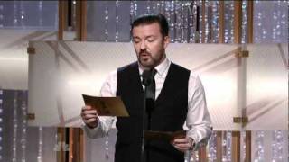 Golden Globes 2011 - Ricky Gervais Introduces Tom Hanks \& Tim Allen