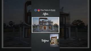 House Build Before and after result. A video Flow frame ai studio