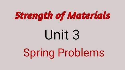 SOM Unit 3 Springs Problems I Leaf Spring/Helical Spring Problems