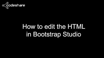 How to edit the HTML in Bootstrap Studio