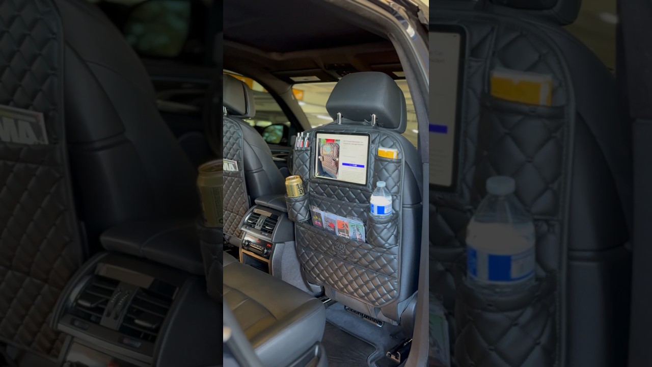 COBRA AUTO ACCESSORIES VIP Car Organizer & Pocket Pad in Black With Black Diamond Stitch