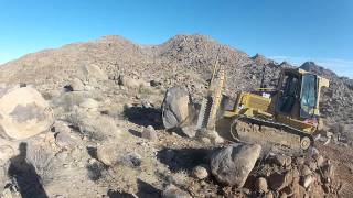 Exclusive Joshua Tree California Grading and moving boulders for a new home by Card Construction Information