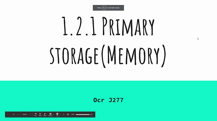 Primary storage (memory) - OCR J277 1.2.1