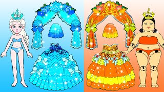 Hot Bride OR Frozen Bride? - Fat SQUID GAME Doll VS Thin Elsa Wedding | Paper Dolls Story Animation screenshot 1