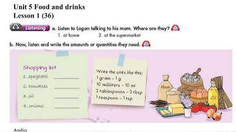 English 7 Unit 5 Food and Drinks  ILSW Listening Lesson 1 (36) and Lesson 3 (42)