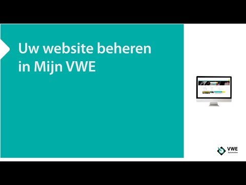 Uw website beheren in Mijn VWE