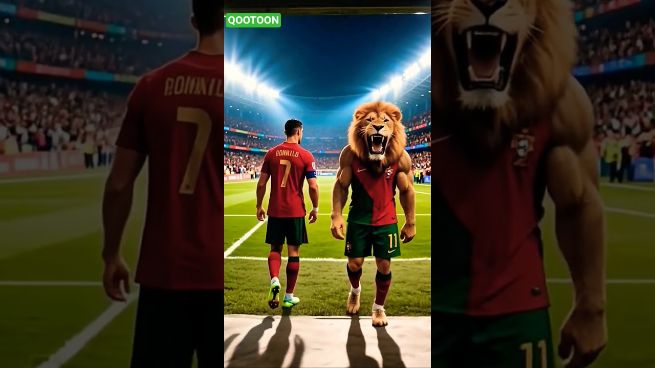 Football Legends & Their Animal Twins 🦁⚽ | Ronaldo, Messi, Neymar & More!  