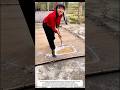 Easy technique to collect rice residue on bamboo carpet using a shovel #shorts