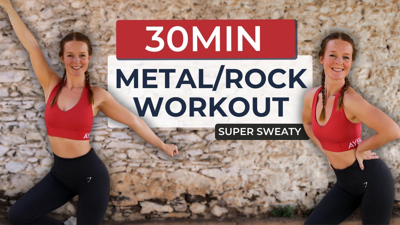 30 MIN INTENSE METAL/ROCK WORKOUT | Super Sweaty Full Body Cardio | No Equipment, No Repeat