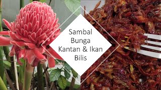 Sambal Bunga Kantan and Ikan Bilis