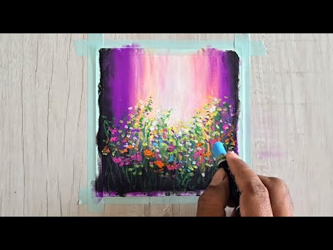Easy Oil Pastel DRAWING / Abstract Floral DRAWING / Step By Step