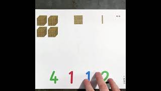 Montessori Math 4-Digit Golden Bead Subtraction with Large Cards
