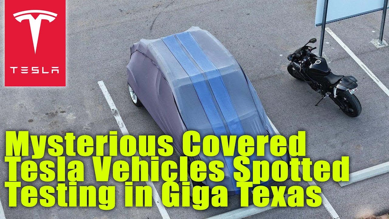 Mysterious Covered Tesla Vehicles Spotted Testing in Giga Texas - YouTube