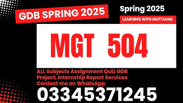 Mgt504 GDb solution spring 2025