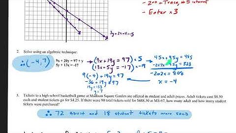 Systems of Equations and Inequalities Review Sheet Solutions