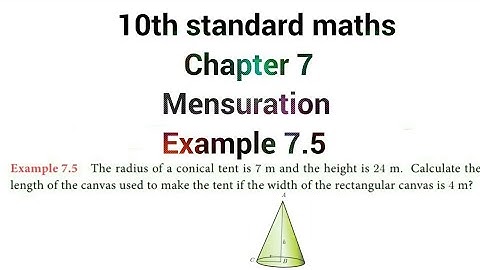 10th standard maths| chapter 7| Mensuration|Example 7.5|TN samacheer