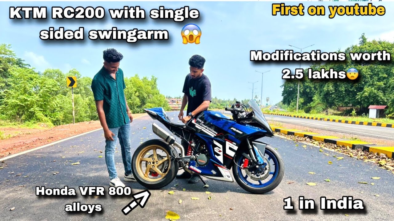 KTM rc modified with single sided swingarm first on youtube | modification worth Rs 2.5 lakhs 😱