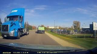 Nice stop!  Lincoln Contractor Supply doesn't have to obey traffic laws