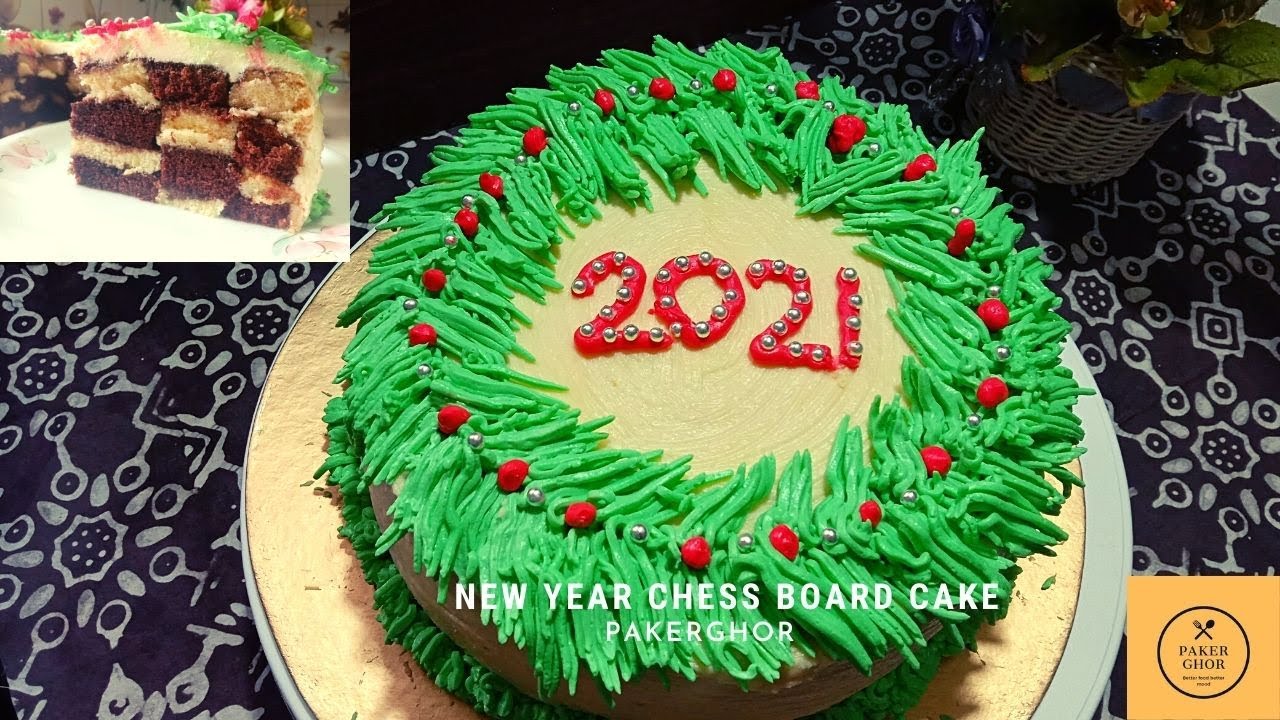 New Year Cake | Chess Board Cake | Buttercream Frosting ...