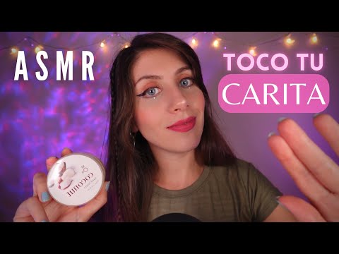 ASMR • TOCO tu carita hasta que DUERMAS ! masaje facial relajante - argentina