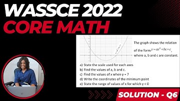 WASSCE 2022 Core Mathematics Theory Q6 Solution