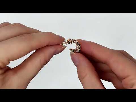 Сережки підвіски Загадкова перлина 53045 розмір 28х12 мм штучні перли вага 7.1 г позолота 18К, видео 1