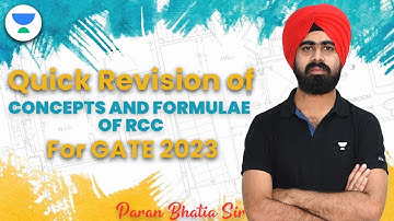 Quick Revision of RCC for GATE 2023 Aspirants (English) | CE | by Paran Bhatia Sir