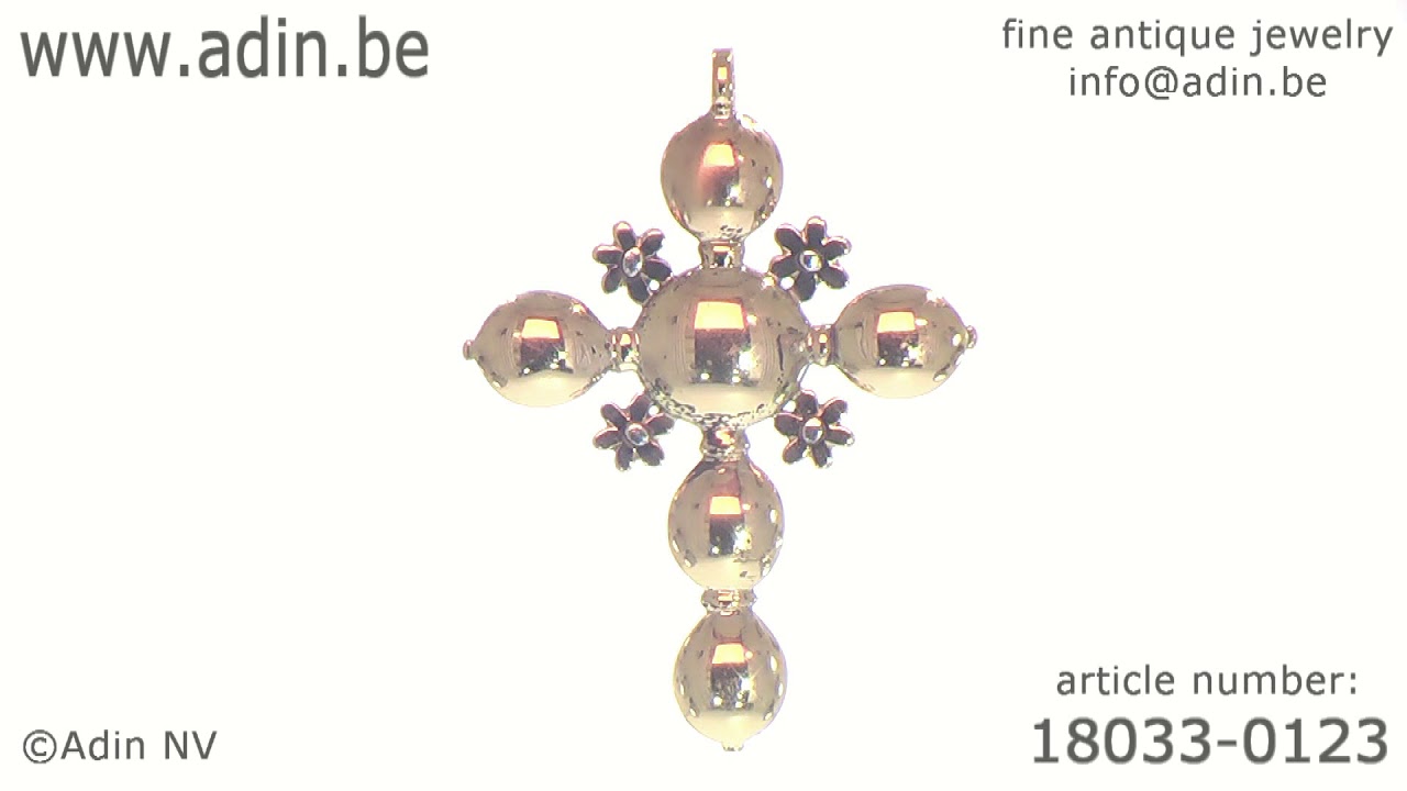 18th Century Antique gold cross table cut rose cut diamonds. (Adin ...