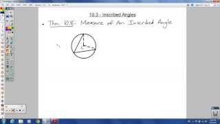 Geometry - 10.3 - Inscribed Angles