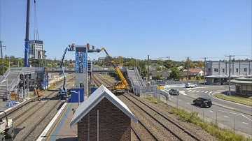 Waratah Station Upgrade time lapse showing lift shaft installation
