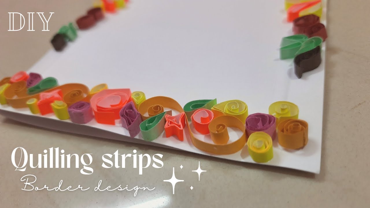 Quilling Strips DIY Card border design | Border Ideas | Handmade Card Ideas