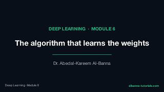 The algorithm that learns the weights | Deep Learning Module 6, Lesson 1