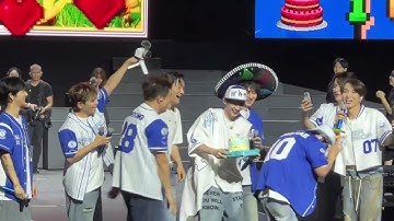 [251014] Donghae getting caked (birthday) - Super Junior Super Show 10 in Monterrey Mexico