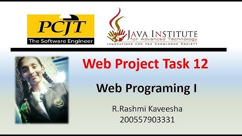 Java Institute || Web Programing 1 || eShop Project Task 12