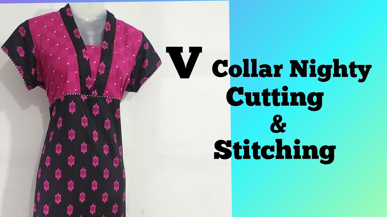 Girls collar uniform dress stitching in telugu - YouTube