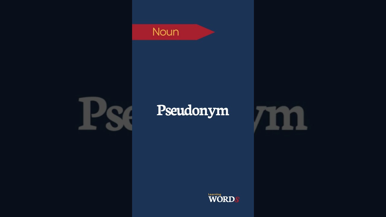 Pseudonym | A fictitious name - YouTube