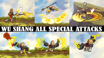 ALL SPECIAL ATTACKS WU SHANG SLOWMOTION | BRAWLHALLA