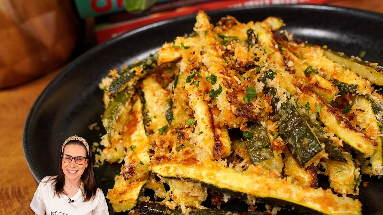 Sem fritura, abobrinha crocante no forno!