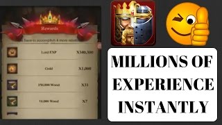 SUPER EXPERIENCE TRICK, MILLIONS INSTANTLY!!! (CLASH OF KINGS TIPS AND TRICKS) screenshot 1