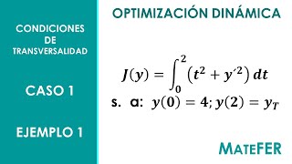 Optimización Dinámica - Condiciones de Transversalidad - Caso 1 - EJEMPLO 1