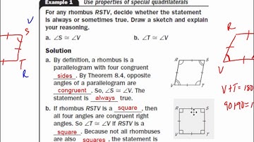 Properties of Rhombuses Rectangles and Squares
