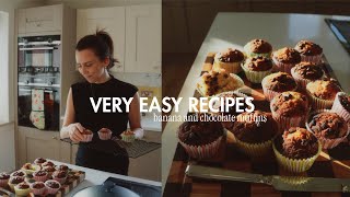 Very Easy Banana Bread and Chocolate Muffins Recipe
